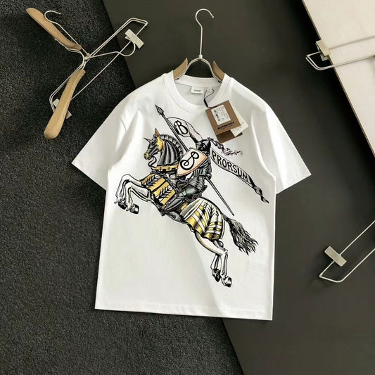 Knight war horse print short sleeves